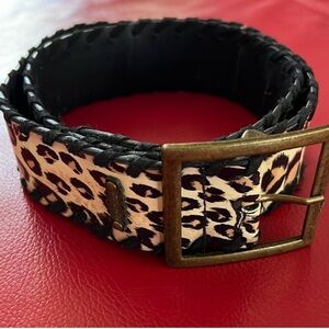 Betsey Johnson Animal Print Chunky Statement Belt